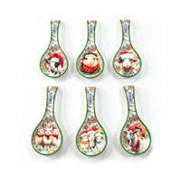 Souvenir mural personnalisé en mélamine en forme de cuillère, imprimé Chypre Grèce, mouton chèvre, décoration maison cuisine, cadeau de voyage, ornement