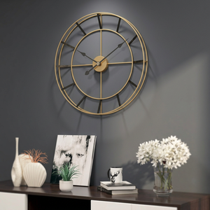 Modern Gold Plated Round Wall <b>Clock</b> Analog Quartz Silent Design for Living Room Decor - Product Image 4