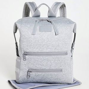 Custom Grey Large Neoprene Diaper Backpack Mommy Baby Essentials <b>Changing</b> Pad Portable Waterproof Outdoor Travel Multi-Function - Product Image 1