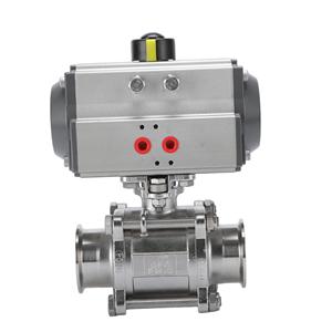 วาล์วน้ำแบบเปิด-ปิดเร็ว ระบบลมนิวเมติก แบบรวมทุกอย่างในหนึ่งเดียว ไม่มีช่องว่าง ไม่เกิดการสะสมของสิ่งสกปรก ดีไซน์สามชิ้น ขนาด <span class=keywords><strong>1</strong></span>/2"-4" รองรับ OEM - Product Image 1