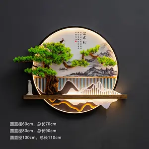NISEVEN dekorasi dinding akrilik gaya pohon Cina, baru dengan lampu Led seni dinding untuk ruang tamu kamar tidur kantor