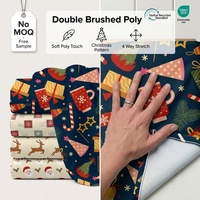 Tela DBP con Estampado Navideño, Impresión Digital Personalizada, Tela de Poliéster Doble Cepillado con Patrón Navideño para Proyectos Creativos de Bricolaje, Sin Pedido Mínimo