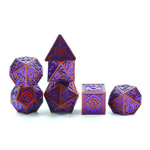 <span class=keywords><strong>Metal</strong></span> Zar Seti Mor Kırmızı Çokgen Zar Seti Genius Invokation TCG Rol Yapma Oyunları için Hafif Zil Zarları - Product Image 3