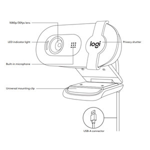 Webcam Logitech <span class=keywords><strong>BRIO</strong></span> 90, vente en gros, webcam ultra HD pour la visioconférence, l'enregistrement et le streaming, fournisseur de webcams - Product Image 3