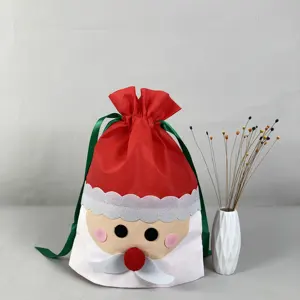 小型圣诞抽绳礼品袋制造机便携式可重复使用礼品袋，适合尼日利亚粉色和金色定制迷你礼品袋