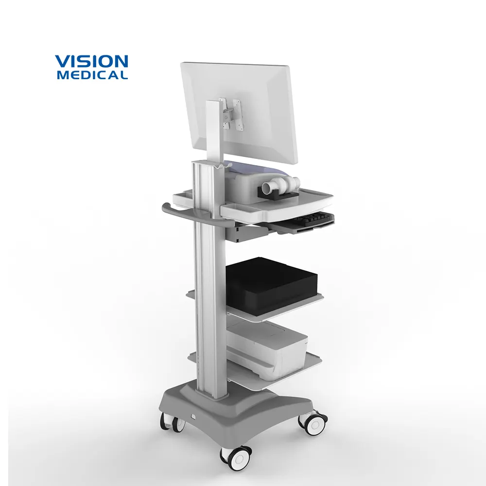 Hot sale workstation Height Adjustable medical trolley hospital abs medical cart