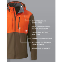 Personnalisé Hommes Veste Légère Imperméable Respirant Orange Vêtements De Chasse Camouflage Pêche Veste De Pluie Extérieure Camouflage Veste De Chasse