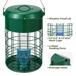 Comedero para Pájaros Colgante de Acero al Carbono Negro JH-Mech, Resistente a la Intemperie, Antiarañazos, Construcción Duradera, Apto para Varios Pájaros y Alimentos - Product Image 4