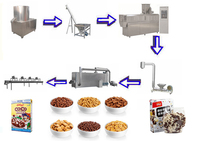 Machine extrudeuse entièrement automatique tout-en-un pour la fabrication de céréales petit-déjeuner (corn flakes) à usage professionnel en boulangerie, en acier inoxydable 304, 150 kg/h