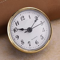 Jam Mini 2.8 Inci/70mm Angka Romawi Emas, Mesin Jam Kuarsa Bertenaga Baterai AA, Desain Art Deco, Cocok untuk Lubang Diameter 61mm