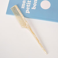 Brosse à cheveux antistatique douce et tendance avec queue pointue, en acétate écologique, personnalisable