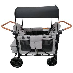 <span class=keywords><strong>Poussette</strong></span> de luxe pour extérieur <span class=keywords><strong>2</strong></span> places Wagon de voyage pour enfants et bébé<span class=keywords><strong>s</strong></span>, camping, <span class=keywords><strong>poussette</strong></span> pliante avec auvent - Product Image 2