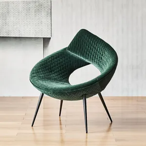 북유럽 디자인 휴식 라운지 의자 거실 유리 섬유 프레임 아트 레저 반지 금속 다리 라운지 의자