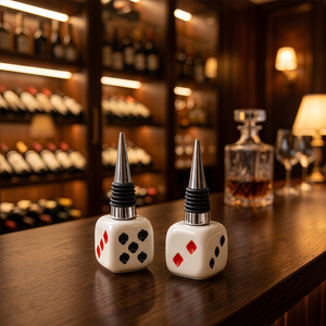 Tappo per Bottiglia in Ceramica Redeco Cool Dice, Tappo per <span class=keywords><strong>Vino</strong></span>, Regalo, Commercio all'Ingrosso, Logo Personalizzato, Decorazione Bar, Divertente - Product Image 2