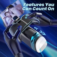 Godet de masturbation masculin électrique télescopique automatique, masseur de prostate vibrant et chauffant avec fonction de poussée, modèle 'Airplane Cup'