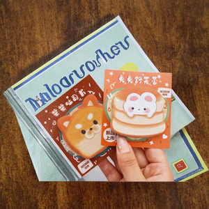 กระดาษโน้ตรูปสัตว์น่ารัก, กระดาษโน้ตรูปขนมปังแบบไม่สม่ำเสมอ, กระดาษโน้ตการ์ตูนคุณภาพสูงแบบนำกลับมาใช้ใหม่ได้สำหรับนักเรียน - Product Image 3