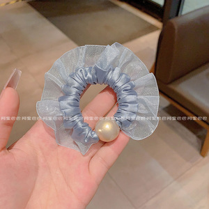 Nouvel <span class=keywords><strong>accessoire</strong></span> haut de gamme <span class=keywords><strong>pour</strong></span> femme : Grand élastique à cheveux fait main avec dentelle perlée ronde, style féerique, élégant, <span class=keywords><strong>pour</strong></span> <span class=keywords><strong>chignon</strong></span> <span class=keywords><strong>bas</strong></span>, usage quotidien - Product Image 3