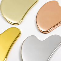 Herramienta de Masaje Facial Kinwong de Metal Gua Sha en Forma de Corazón, Pulido Espejo, Lifting Facial, Drenaje Linfático, Venta al por Mayor OEM