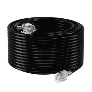 huanchain 12/3 gauge heavy duty outdoor extension cord 25 ft extension cord black