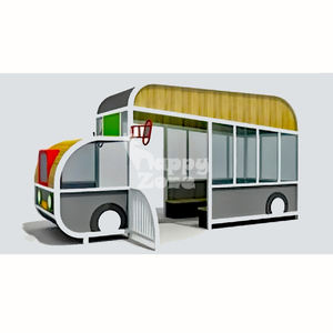 子供のためのカスタムウッドバス型の家の家具幼稚園屋内遊び場屋外のふりプレイエリアウッドバスハウス - Product Image 1