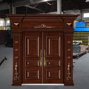 TECHTOP-Puertas dobles de acero personalizadas, industriales, comerciales, residenciales, modernas, clásicas, de doble hoja, resistentes, de acero, duraderas - Product Image 1