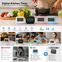 Minuteur de cuisine électronique réutilisable en gros avec alarme, minuteur de cuisson portable pour la maison et les restaurants