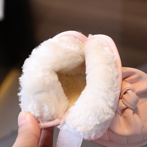Bottes d'hiver courtes pour enfants, épaisses et douces, bottes de neige pour tout-petits, chaussures en cuir PU pour filles, chaussures plates pour bébés - Product Image 4