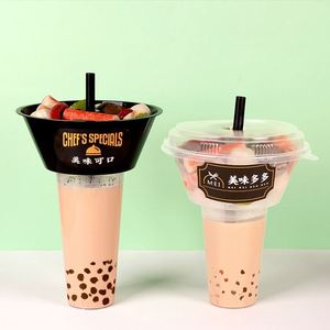 Gobelet jetable pour fondue chinoise de qualité alimentaire avec impression personnalisée, 2 en 1, porte-collation et porte-boisson, gobelet en PP - Product Image 1
