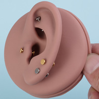 Getta F136 Titane pour Femme, Labret à double disque plat avec filetage interne, plaqué or, pour mariage et fiançailles