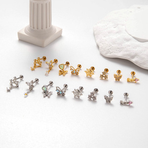 Gaby mới F136 cấy ghép lớp titan Khuyên dangle bướm <span class=keywords><strong>web</strong></span> Titan cơ thể đồ trang sức labret titan không có ren đồ trang sức - Product Image 2