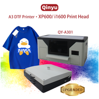 Panel Kontrol Cerdas Qinyu XP600 Lebar Cetak 33cm Printer Inkjet DTF Pengocok Bubuk Tinta Berbasis Air untuk Pencetakan Kaos Baru