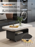 Table basse carrée moderne minimaliste et mobile avec chariot Mobilier de salon de luxe pour la maison Design créatif pour petit appartement Canapé