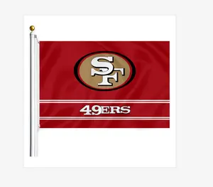 샌프란시스코 49ers 프로모션 제품 플래그 3x5 피트 100% 폴리에스터 사용자 정의 NFL 플래그