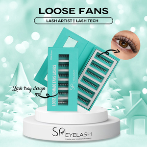 SP EYELASH Private Label Extension Ciglia Volume Premade a Ventaglio Nero Opaco 3D 8D 10D 20D Pro Made con Base Appuntita in Vassoio - Product Image 1