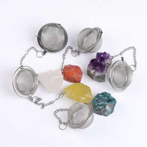Оптовая продажа, ситечко для чая с кристаллами из необработанного камня, 304 из нержавеющей стали, чайная утечка, артефакт, сеть утечки - Product Image 4