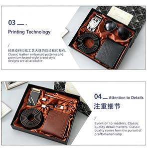 Set Regalo Aziendale Personalizzato per <span class=keywords><strong>Uomo</strong></span>: Portafoglio, Orologio, Cintura in Confezione di Lusso, Regalo per la Festa del Papà, San Valentino, Souvenir Promozionale Aziendale - Product Image 2