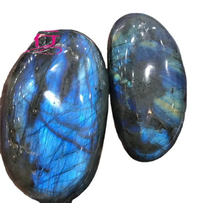Atacado baratos natural labradorite pedra chamativo cristal labradorite pedra de palma para venda