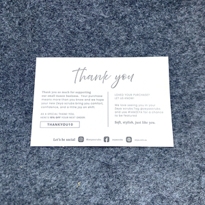Tarjeta de Agradecimiento Personalizada OEM, Papel Mate Recubierto de 300g, Color Azul Pastel, Diseño de Dibujos Animados, 10% de <span class=keywords><strong>Descuento</strong></span>, Código Promocional - Product Image 2