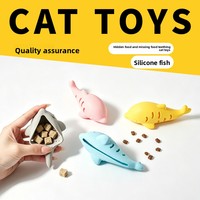 Mainan Pengumpan Lambat Silikon untuk Kucing, Dispenser Camilan Tahan Gigitan, Mainan Puzzle Interaktif untuk Kucing & Anak Kucing di Dalam Ruangan