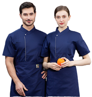 Veste de travail pour personnel de service, en polyester/coton tissé, avec logo OEM, pour serveurs, serveuses, traiteur, hôtel, restaurant, chef
