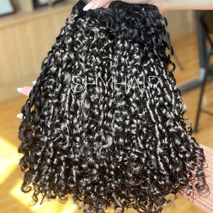 Cabello Camboyano Remy Sin Procesar, Rizado Jerry, Doble Trama, Paquetes de Cabello Virgen con Cierre Frontal, Cutícula Alineada - Product Image 3