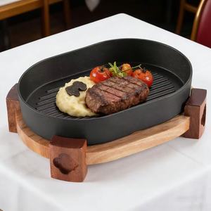 กระทะย่างสไตล์ชนบท สร้างสรรค์แบบพิเศษ สำหรับเสิร์ฟอาหาร ลายเส้นสไตล์เกาหลี-ญี่ปุ่น ทำความสะอาดง่าย - Product Image 5