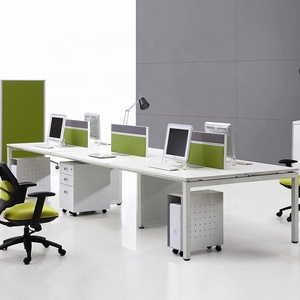 Il posto di <span class=keywords><strong>lavoro</strong></span> del personale della mobilia dell'ufficio progetta la scrivania del Computer di quattro persone con il gabinetto sotto la scrivania - Product Image 2