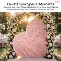 Arco de Corazón Rosa de Hierro Romántico Moderno Vintage con Fondo de Tela Drapeada para Decoración de Bodas y Fiestas