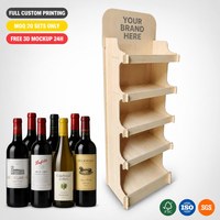 Étagère de présentation en contreplaqué sur mesure à 5 niveaux pour magasin de vins, étagère en bois sur pied, montage facile, présentoir de point de vente, certifié FSC