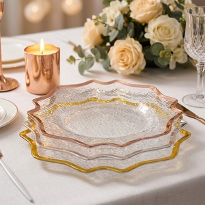 Plato de plástico PS transparente de 33 cm, directo de fábrica, plato decorativo desechable para frutas, para bodas y fiestas - Product Image 6