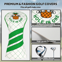 Housse de tête de club de golf portable en cuir PU avec logo brodé personnalisé – Accessoires de golf