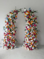 Décorations pour événements printaniers et mariages : Arche florale artificielle variée, toile de fond élégante en soie, arche de fleurs écologique