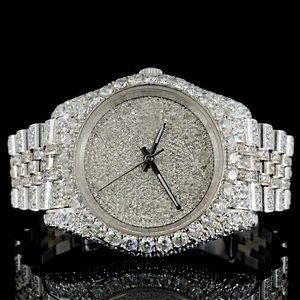 Reloj de Cuarzo de 36 mm con Números Romanos, Totalmente Cubierto de Moissanita VVS Personalizada, para Hombre, al Mejor Precio - Product Image 1