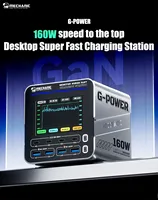 Station de charge sans fil de bureau G-POWER 160W pour téléphone, chargeur mobile, affichage de l'écran, charge rapide magnétique 15W